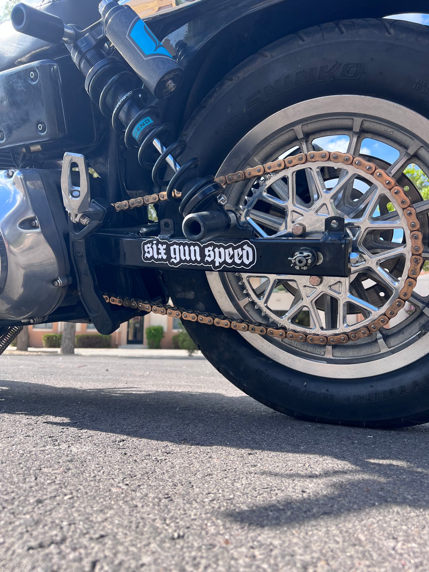 Six Gun Speed Swingarm Stickers 8”