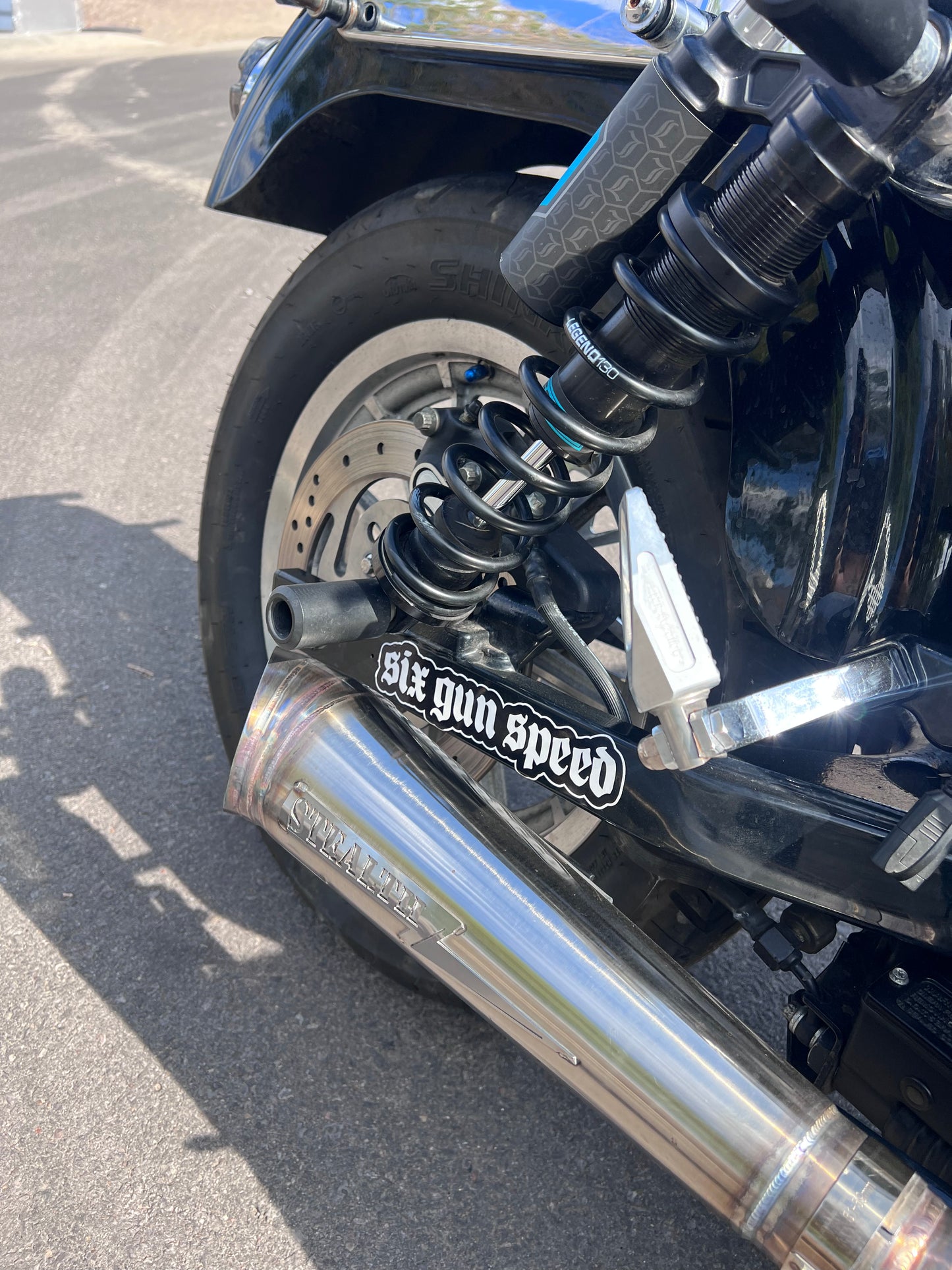 Six Gun Speed Swingarm Stickers 8”